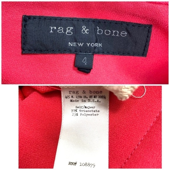 Rag and Bone Bade Ankle Legs Trousers Pants in Coral Red - Picture 6 of 8